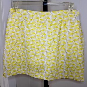 Nike Yellow Geometric A-Line Golf Skort